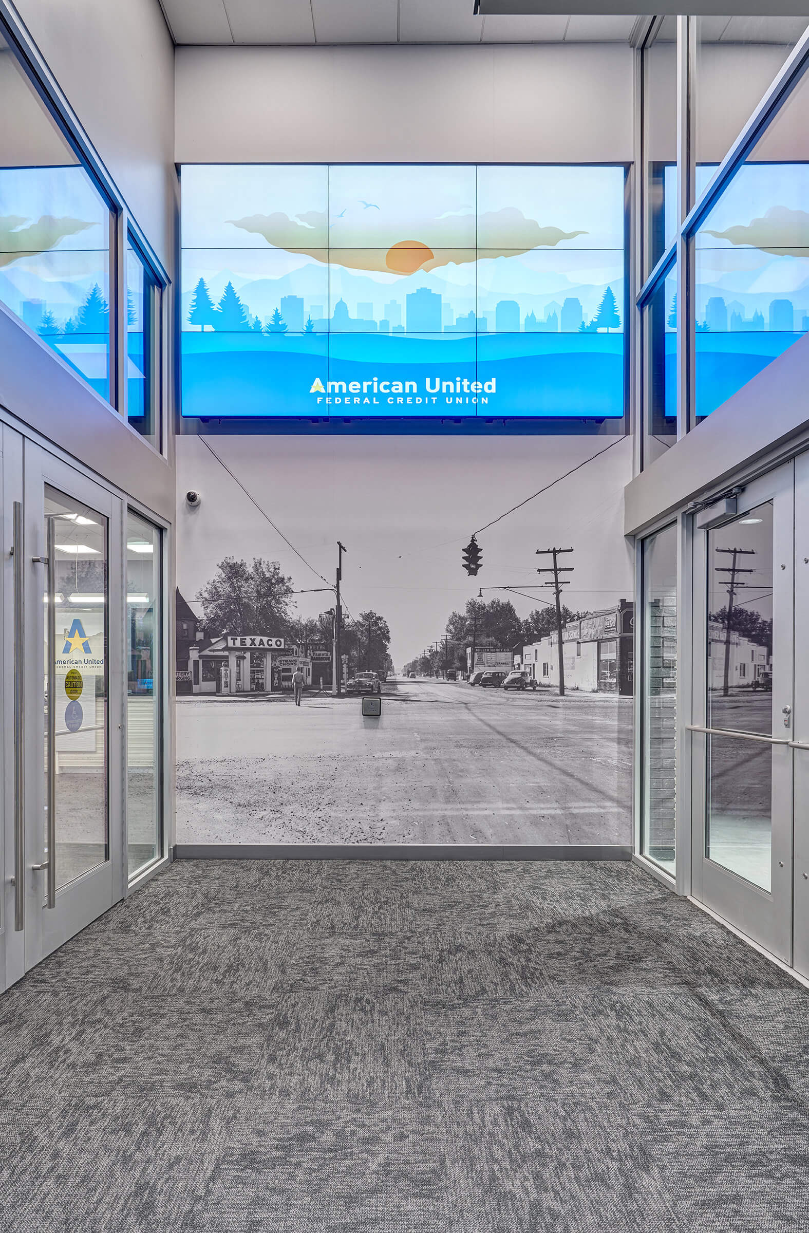 American United Federal Credit Union renovation - entrance
