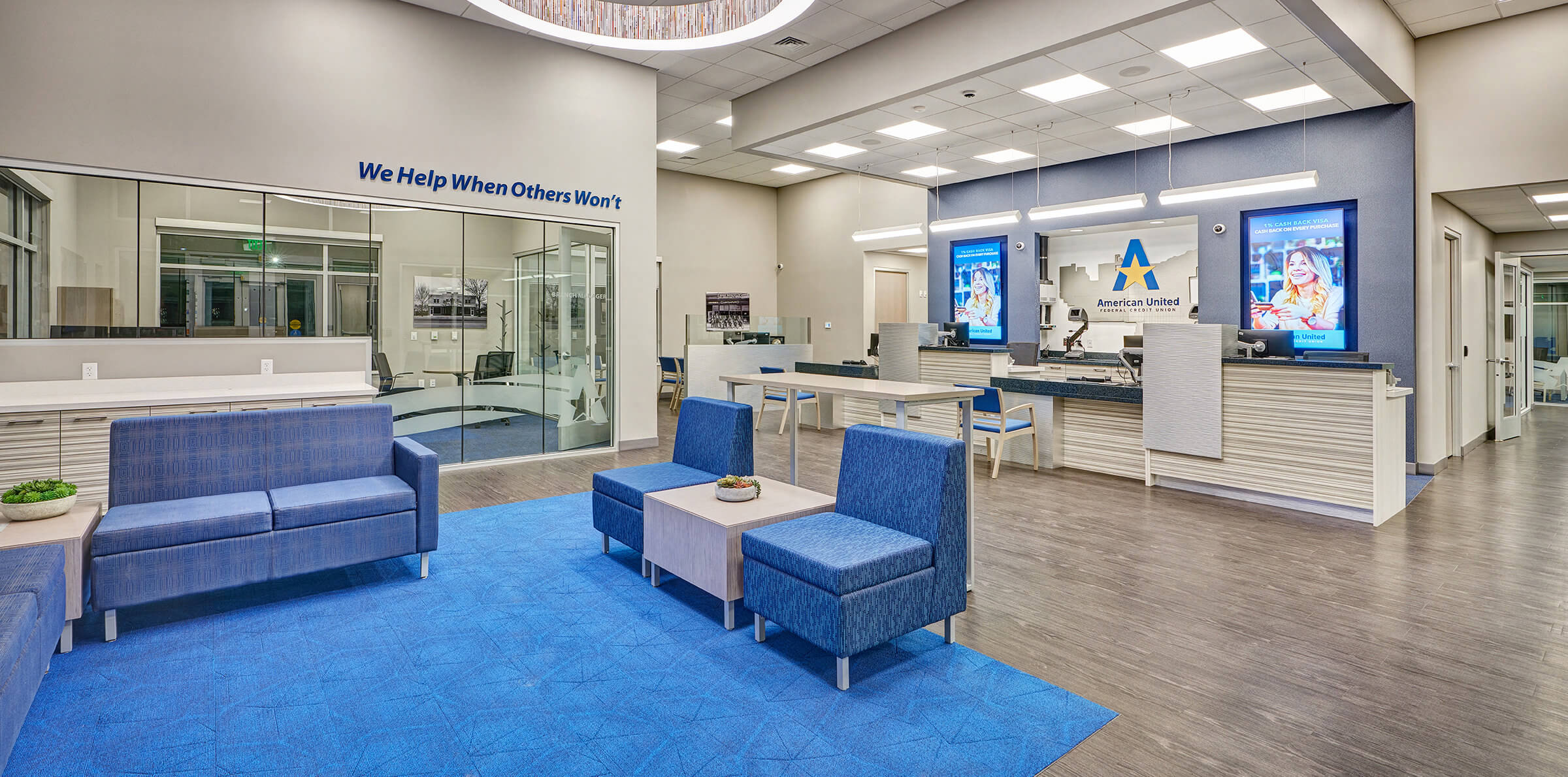 American United Federal Credit Union renovation - lobby